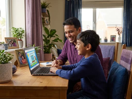 A student learning with SchoolExl on a tablet